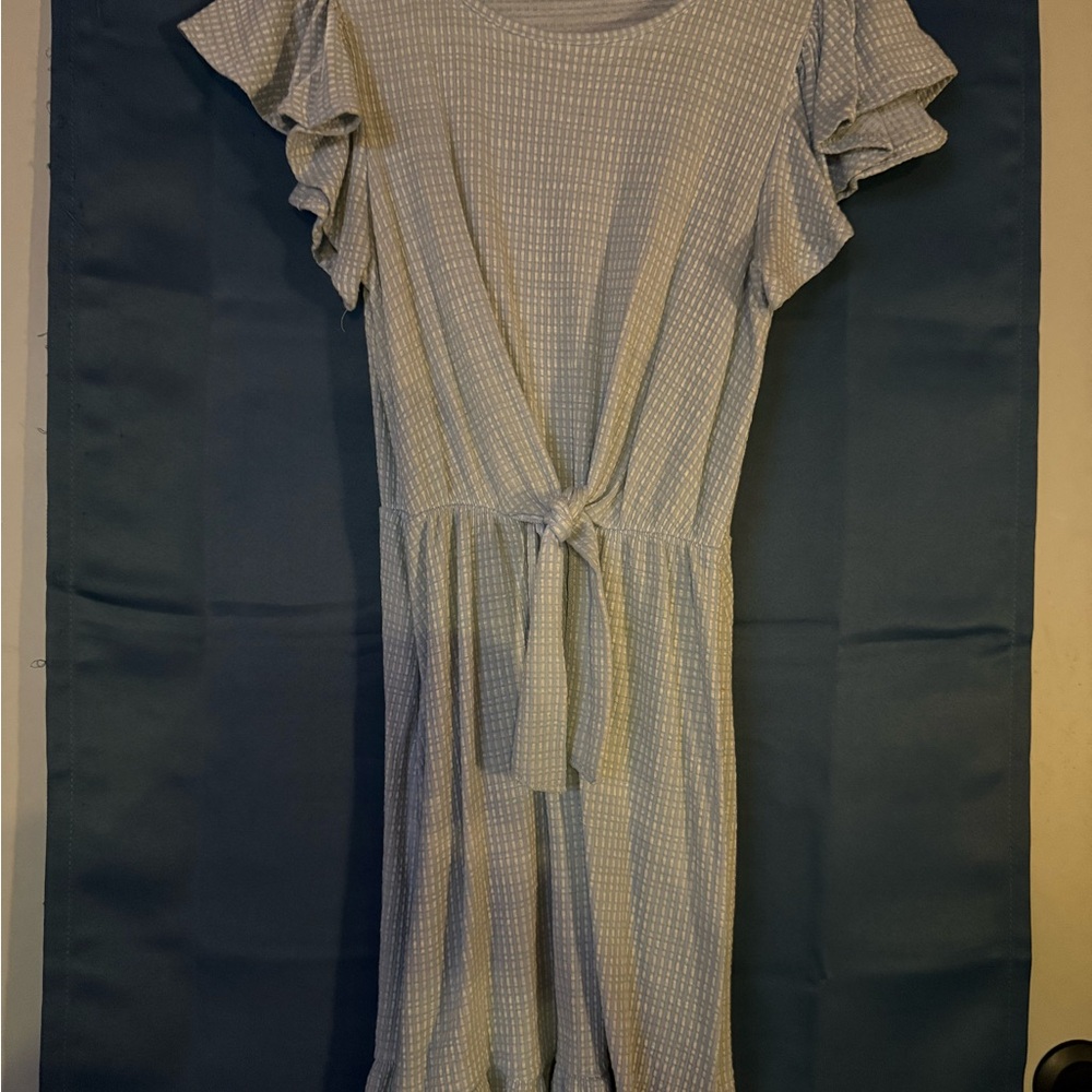 Caution To The Wind Sky Blue Textured Top